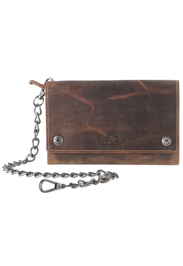 Portofel unisex piele naturală  maro antichizat, 3 sloturi pentru carduri, 17x10x3cm