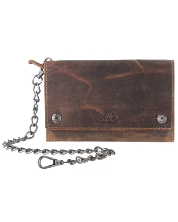 Portofel unisex piele naturală  maro antichizat, 3 sloturi pentru carduri, 17x10x3cm