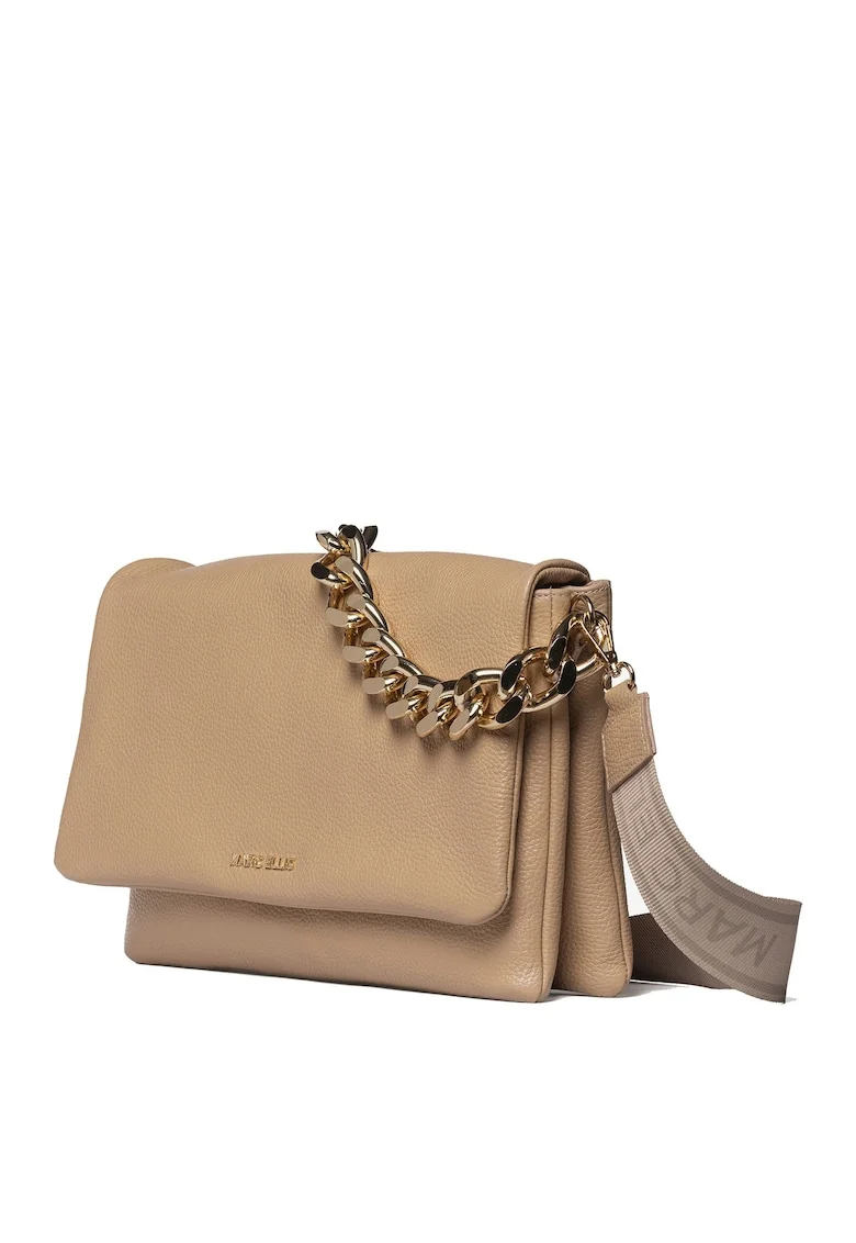 Geanta de piele cu maner lant Erisma Lux, Maro camel