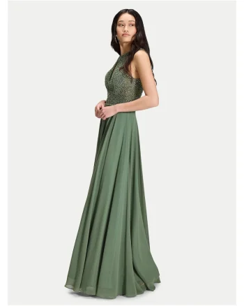 Rochie de seara,  fermoar, verde, poliester