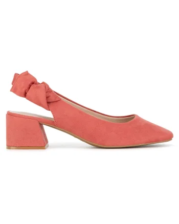 Pantofi dama,  material textil, rosu,