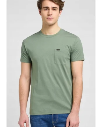 Tricou  ULTIMATE POCKET TEE, slim fit, verde, bumbac, Verde