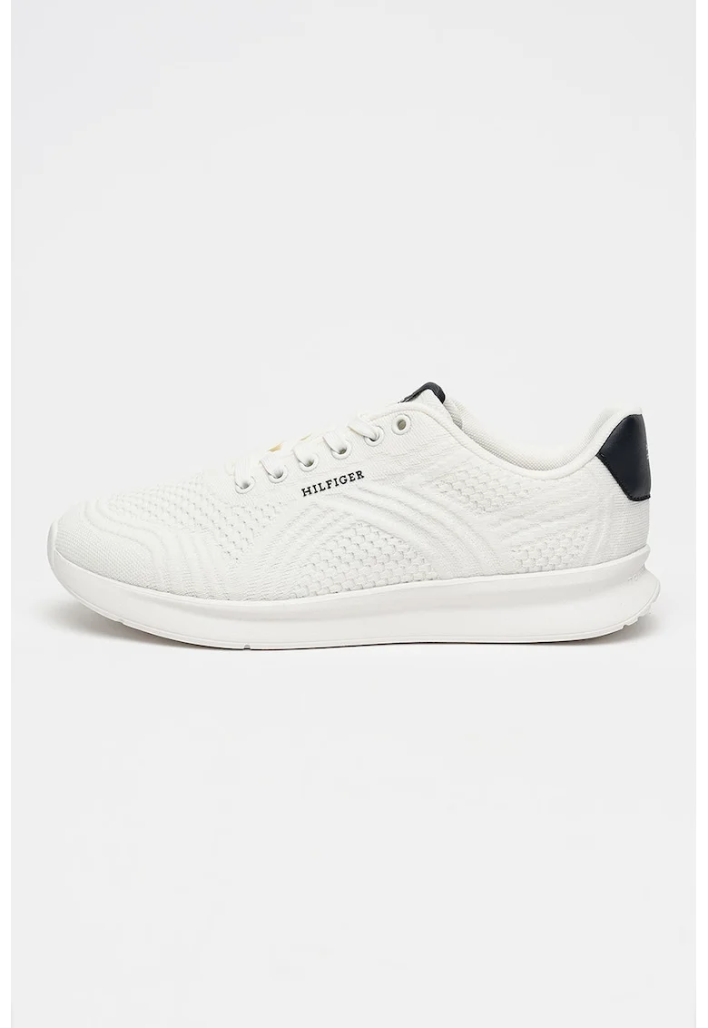 Pantofi sport Lightweight Runner din material textil cu aplicatie logo, Alb optic
