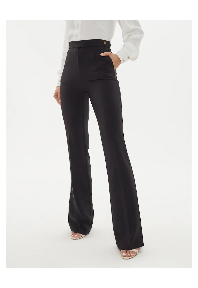 Pantaloni dama,  negru, poliester, fermoar