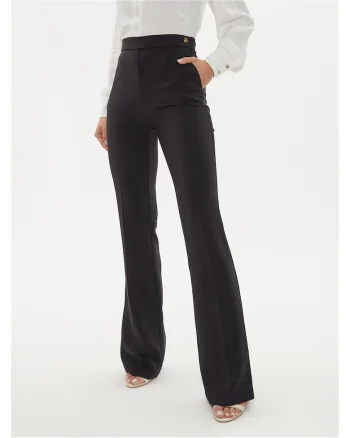 Pantaloni dama,  negru, poliester, fermoar