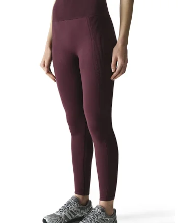 Colanti cu talie inalta si garnituri striate, Violet tyrian,