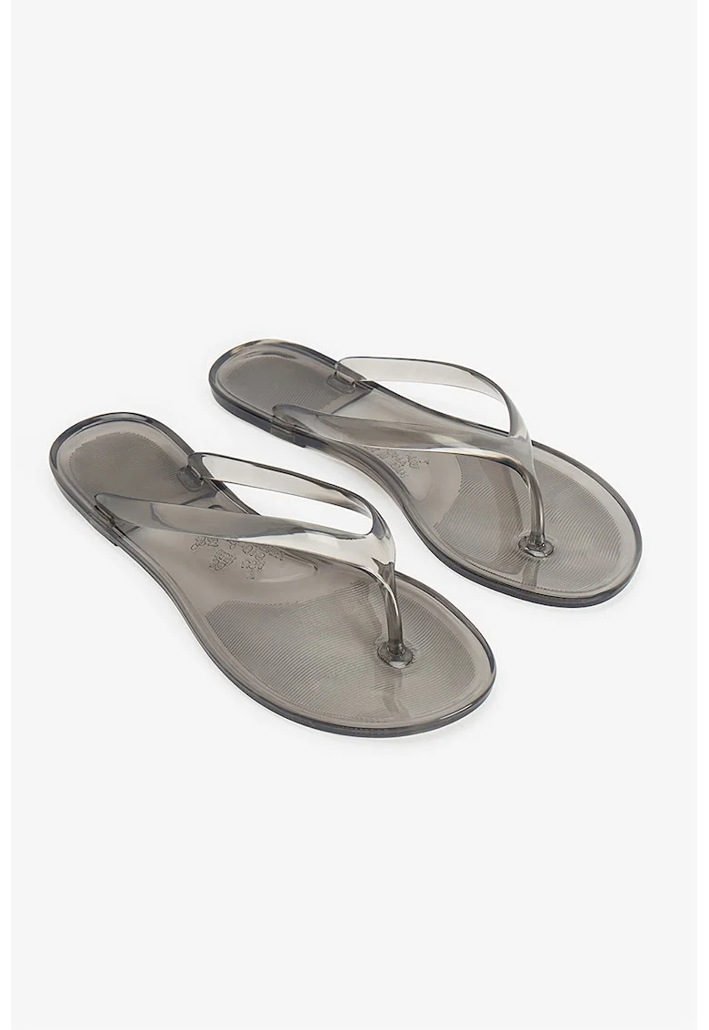 Papuci flip-flop cu model uni, Gri,
