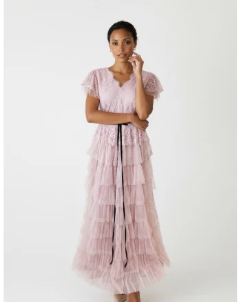 Rochie Karine roz pudra
