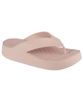 Papuci flip-flop cu talpa wedge, Bej,