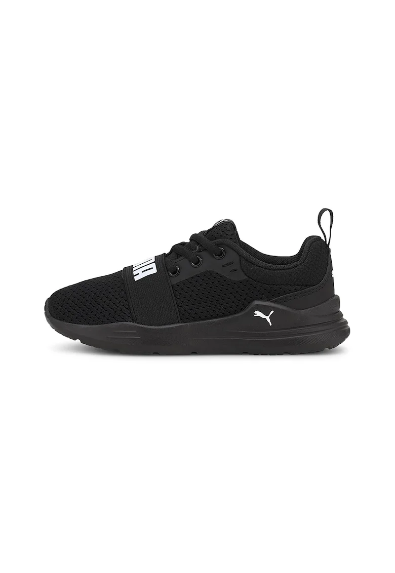 Pantofi sport cu imprimeu logo Wired Run, Alb/Negru