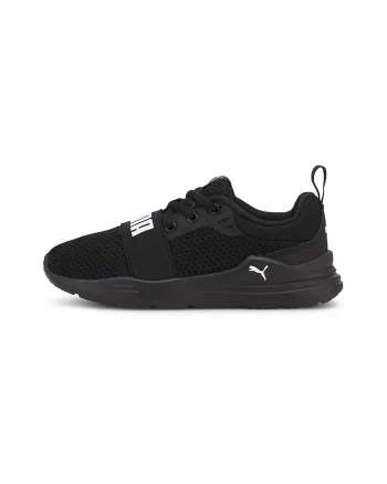 Pantofi sport cu imprimeu logo Wired Run, Alb/Negru