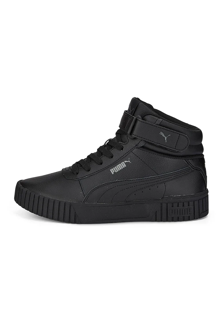 Pantofi sport mid-high de piele si piele ecologica Carina 2.0, Negru