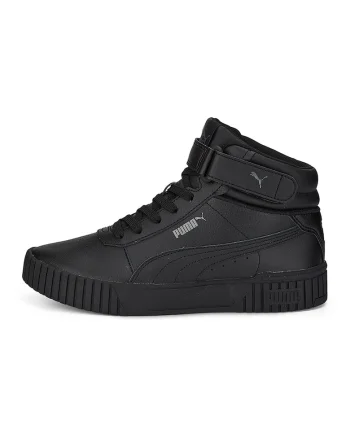 Pantofi sport mid-high de piele si piele ecologica Carina 2.0, Negru