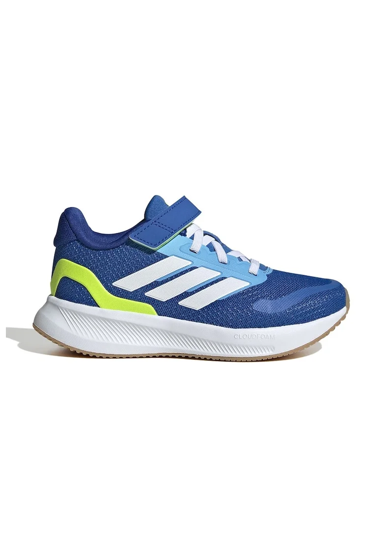 Pantofi sport Runfalcon 5 din plasa cu logo si velcro, Alb/Albastru royal/Verde lime