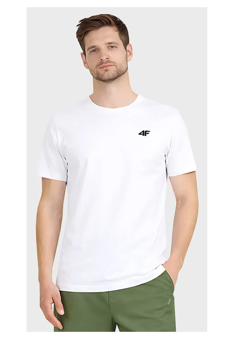 Tricou Casual Barbati,  Alb, Material 100% Bumbac, Cu Maneca Scurta, Regular Fit, Ideal Pentru Zi Cu Zi Si Activitati Sportive, Cusaturi Plate, Decolteu Rotund, Material Usor, Respirabil, Extrem De Confortabil, Alb