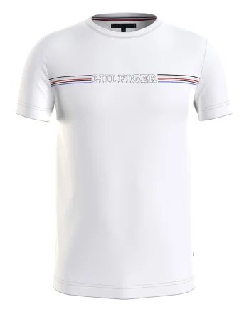 Tricou slim fit cu imprimeu logo, Alb optic