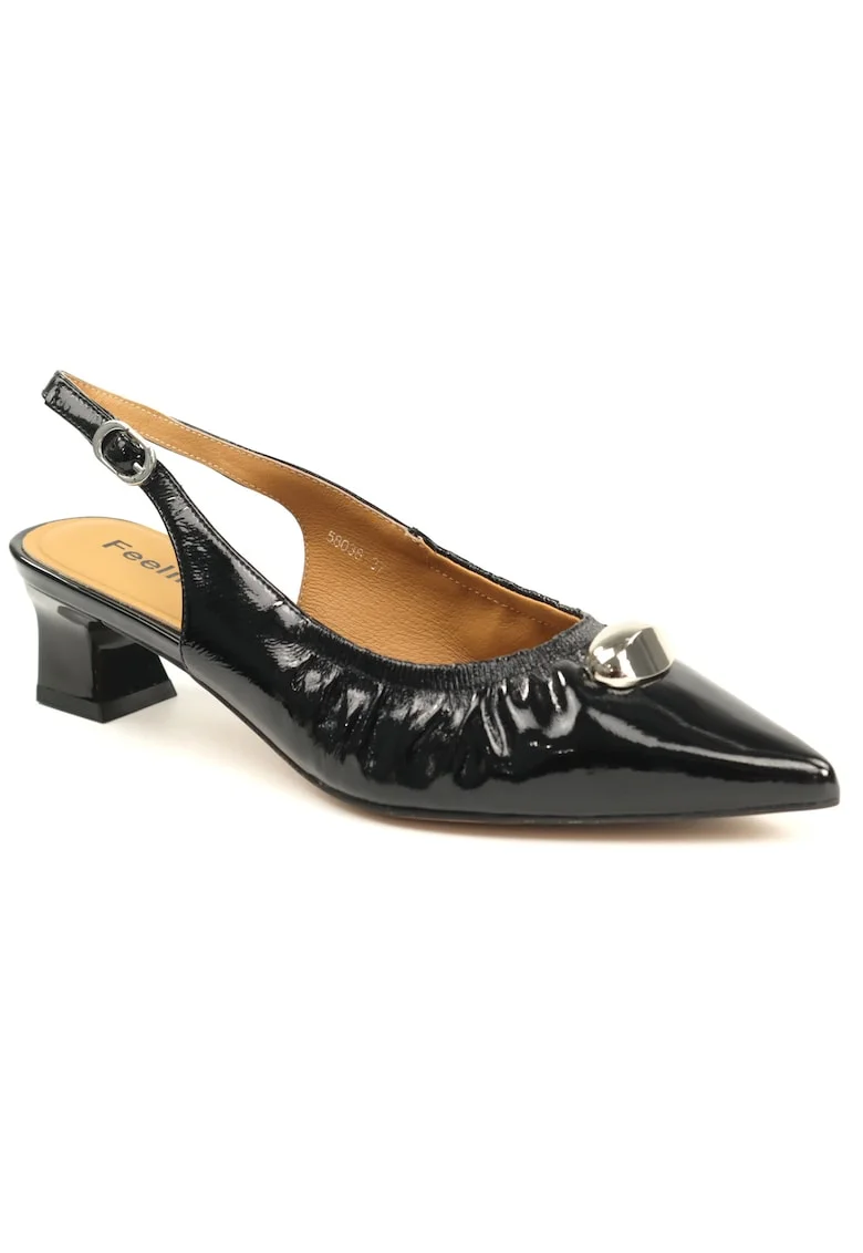 Pantofi dama piele naturala 58038, Negru