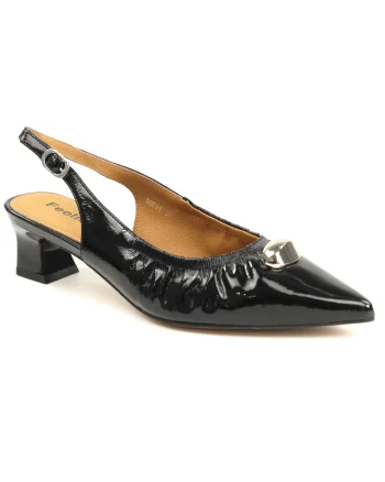 Pantofi dama piele naturala 58038, Negru
