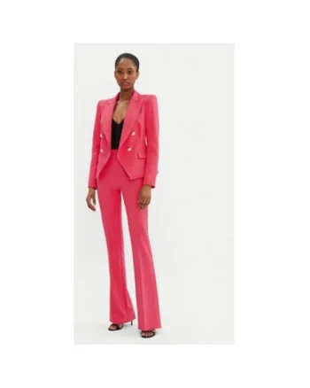Pantaloni dama,  305264749, Poliester, Roz, Roz