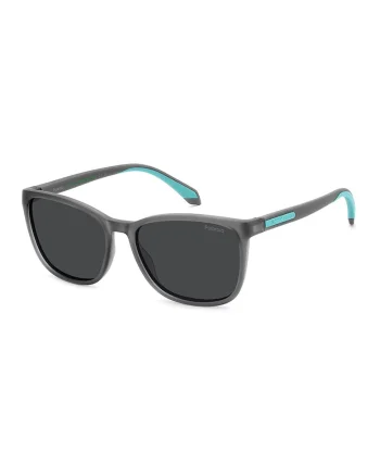 Ochelari de soare patrati cu lentile polarizate, Negru/Verde persan