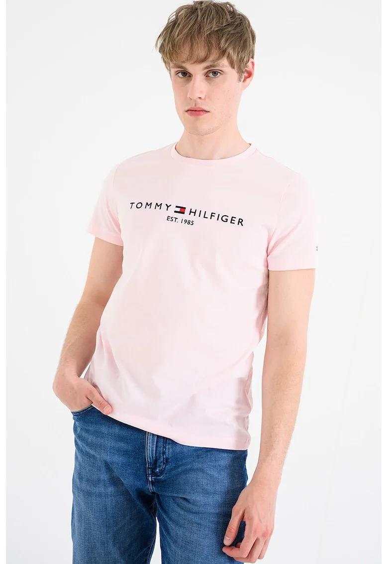 Tricou din bumbac cu broderie logo