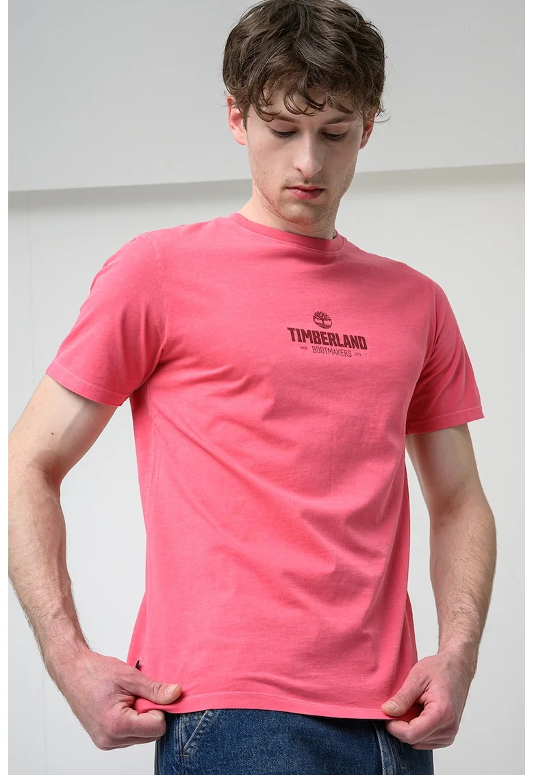 Tricou regular fit cu model tie-dye Garment, Rosu deschis