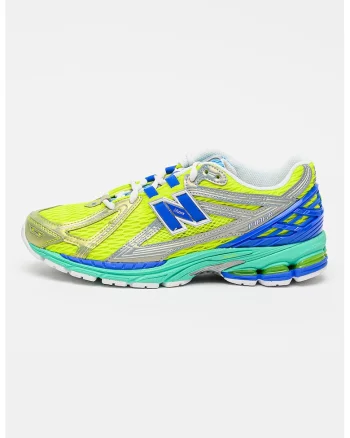 Pantofi sport cu insertii din plasa, Verde/Albastru deschis