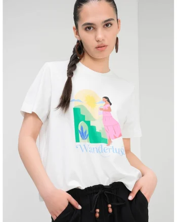 Tricou lejer din bumbac organic, Alb optic