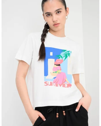 Tricou lejer din bumbac organic, Alb