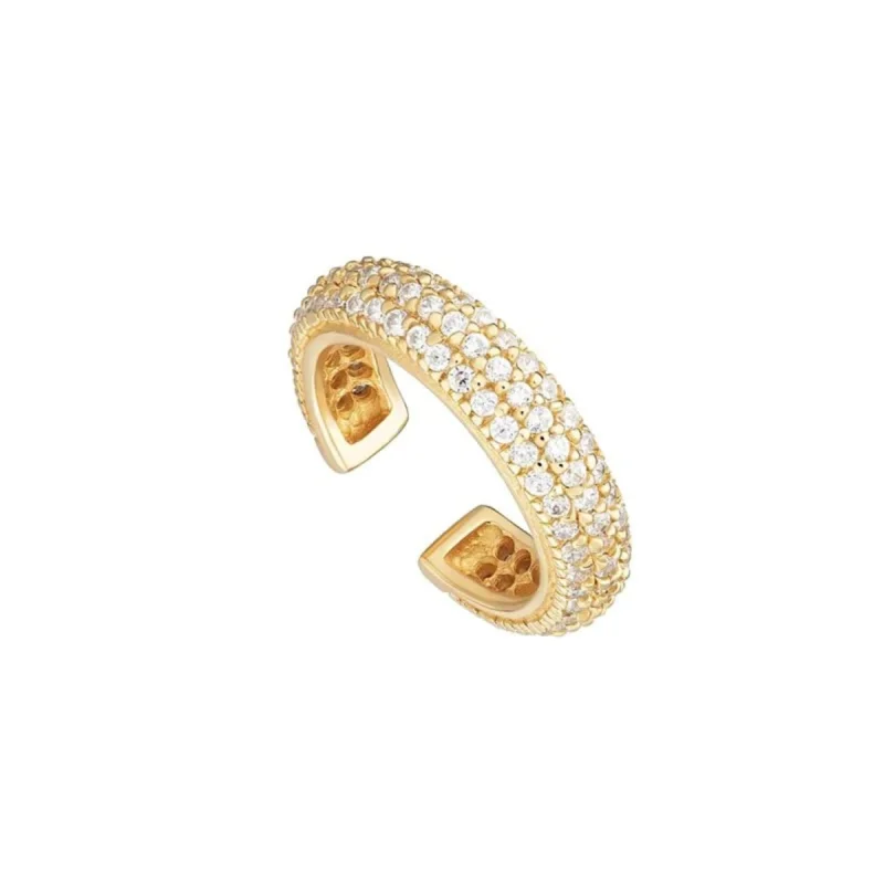 Cercel ear cuff argint 925, JW1677, model elegant, placat cu aur