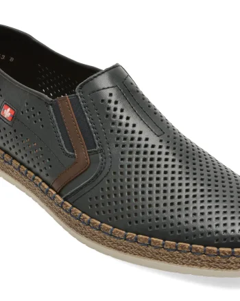 Pantofi RIEKER bleumarin, B5297, din piele naturala