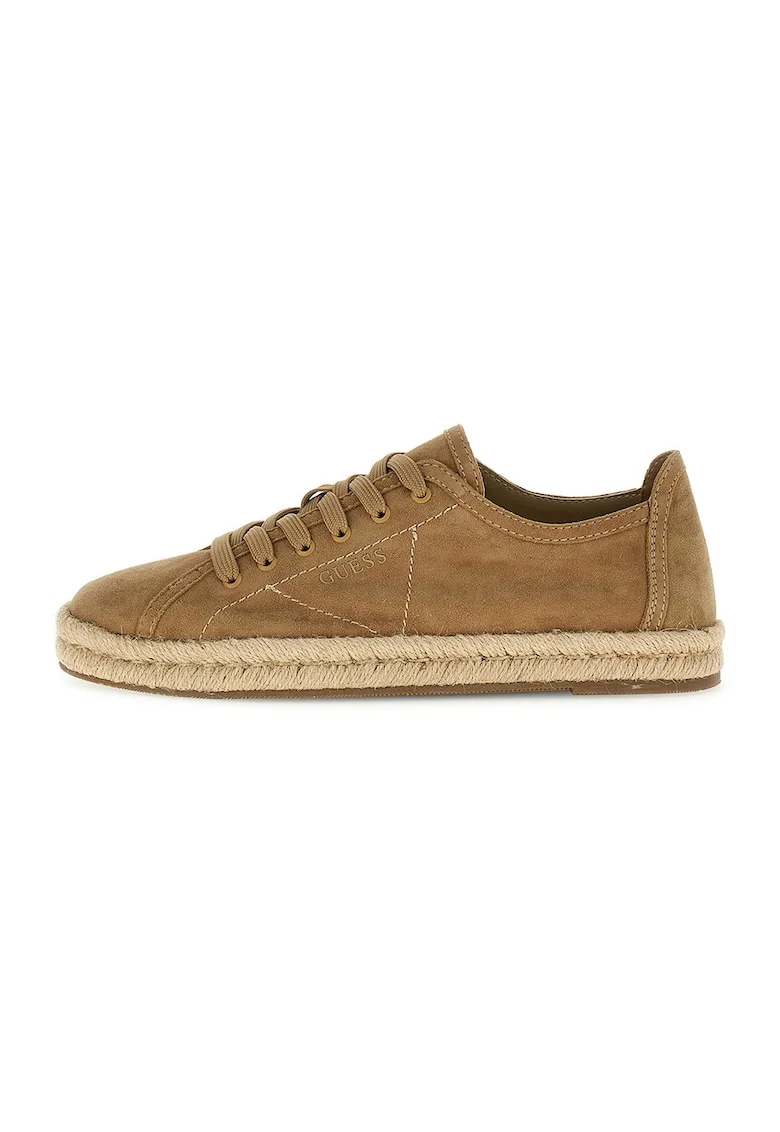 Pantofi sport low-cut din piele intoarsa, Caramel