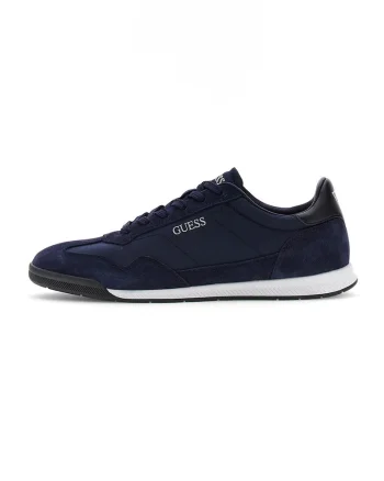 Pantofi sport low-cut cu garnituri din piele intoarsa, Bleumarin