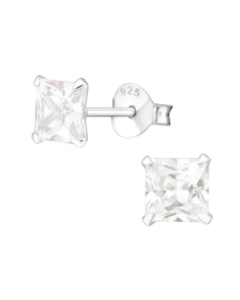 Cercei Pentru Barbati din Argint 925 cu Cristale Zirconia Patrate de 5mm