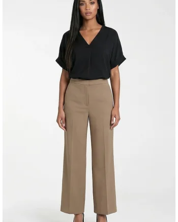 Bluza dama,  M1321, neagra, croiala clasica, decolteu in V, material 100% poliester