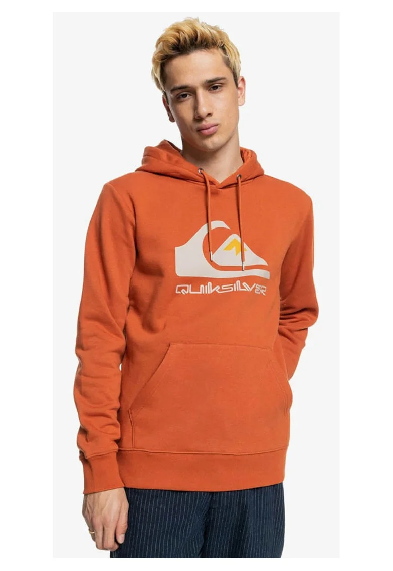 Hanorac barbati  portocaliu, fleece, logo mare