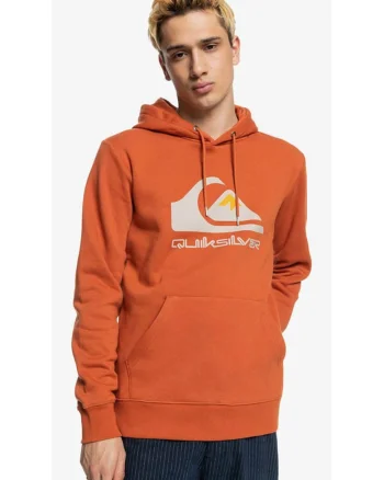 Hanorac barbati  portocaliu, fleece, logo mare