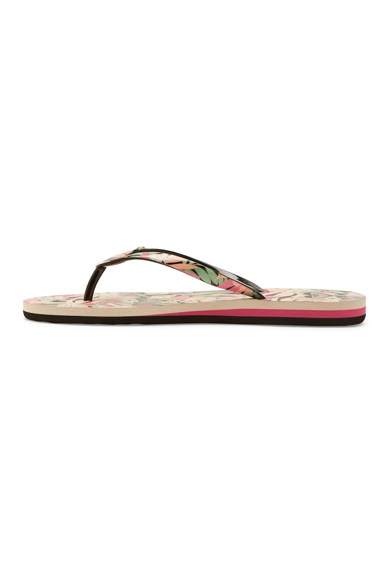 Papuci flip-flop cu talpa cu imprimeu Portofino, Verde/Negru