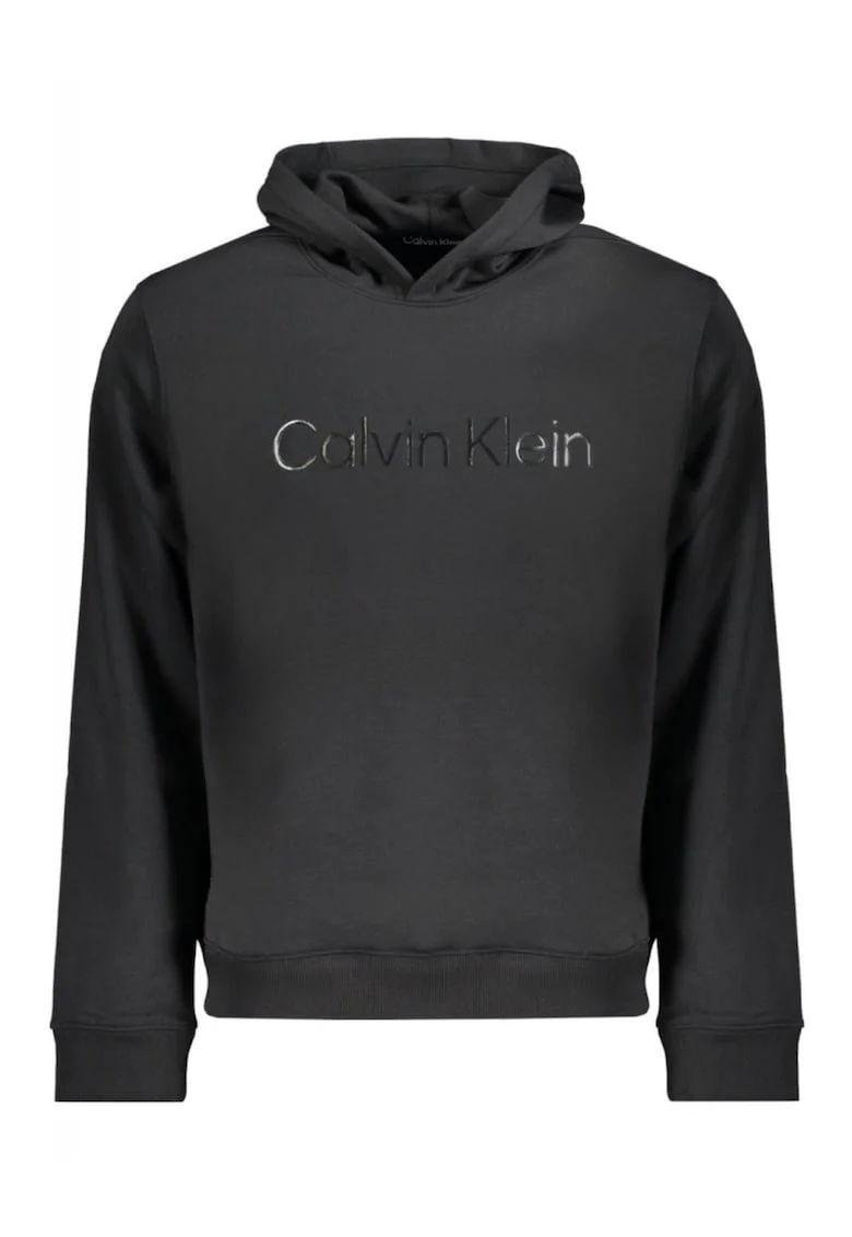 Hanorac barbati, cu imprimeu cu logo, Regular fit,  Negru,