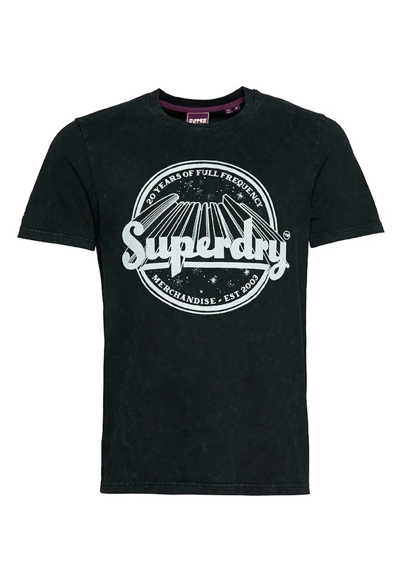 Tricou barbati Superdry, model vintage, culoare neagra, bumbac