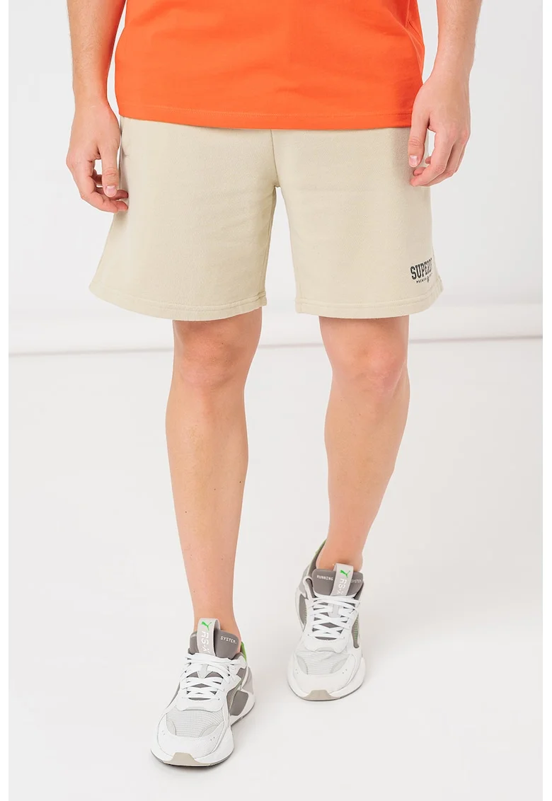 Pantaloni scurti din bumbac cu buzunare laterale Code Core, Bej