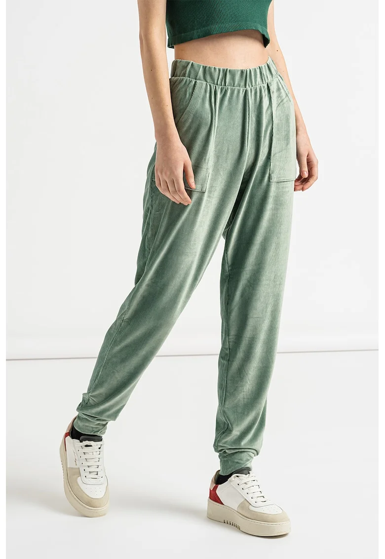 Pantaloni din reiat New Sira, Verde pal