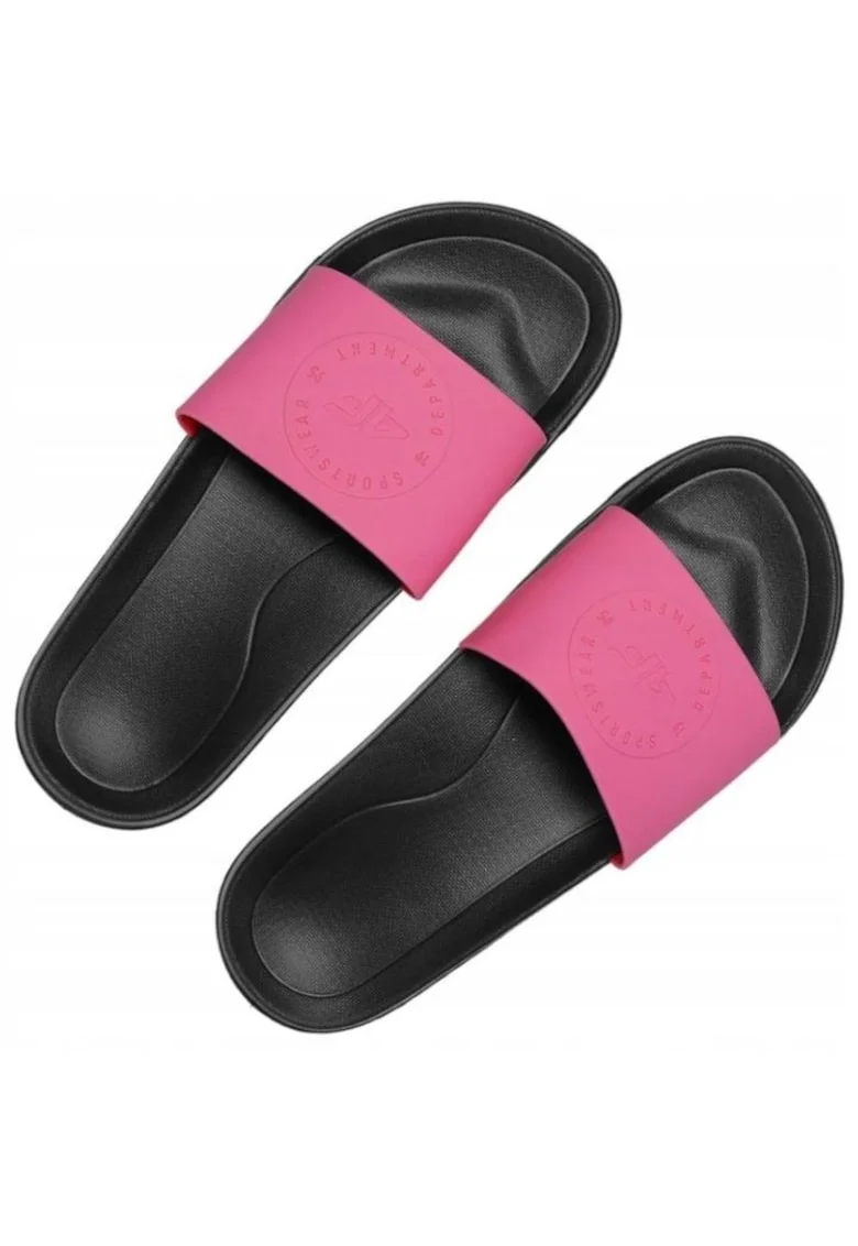 Papuci dama,  Material sintetic, Negru/Roz, Negru/Roz