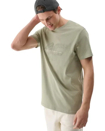 Tricou cu maneca scurta,  barbati, verde, bumbac