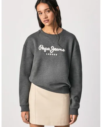 Bluza sport din amestec de modal cu logo, Gri inchis