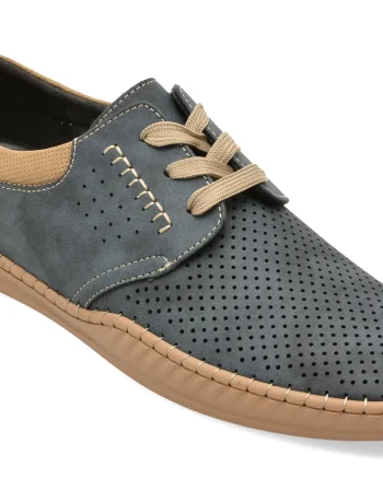 Pantofi BITE THE BULLET bleumarin, H696, din piele naturala