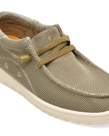 Mocasini JEEP gri, 61115, din material textil