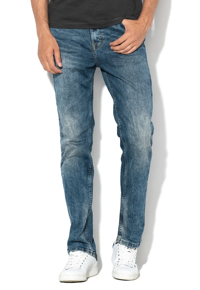 Blugi slim fit cu talie medie Vegas, Albastru stins