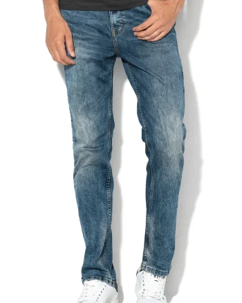 Blugi slim fit cu talie medie Vegas, Albastru stins