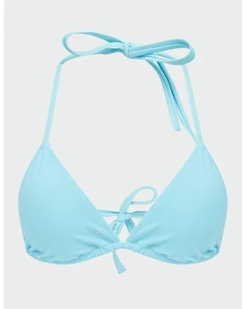 Top uni cu cupe triunghiulare, Albastru aquamarin